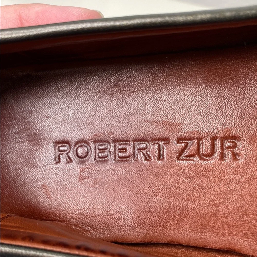 Robert Zur Petra Woven Leather Penny Loafer Driving Shoe Moccasin Size 11 Pewter